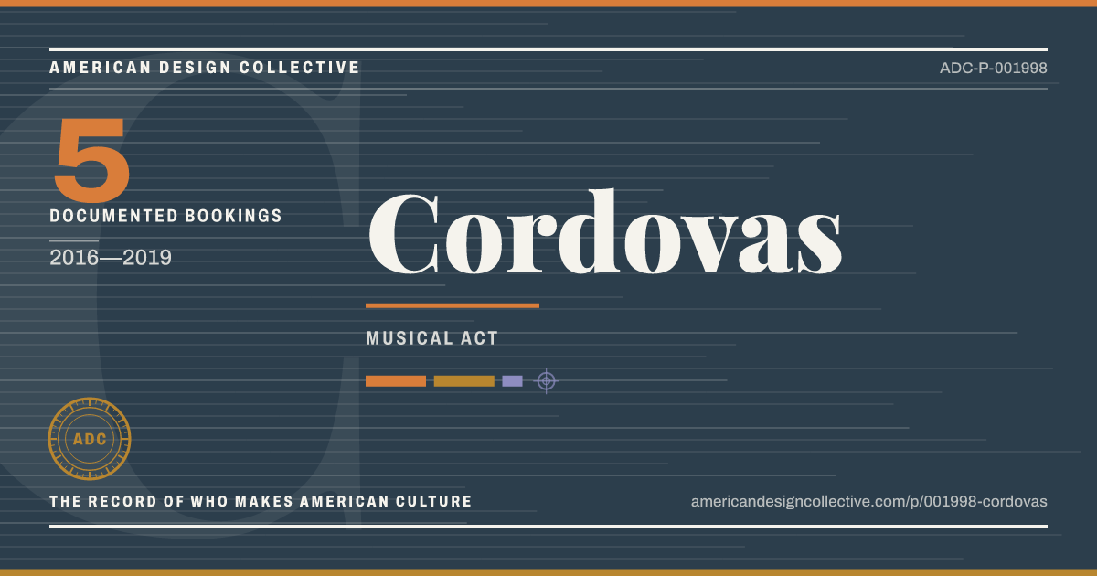 Registry card for Cordovas: the ADC seal, Cordovas, and how much is on record.