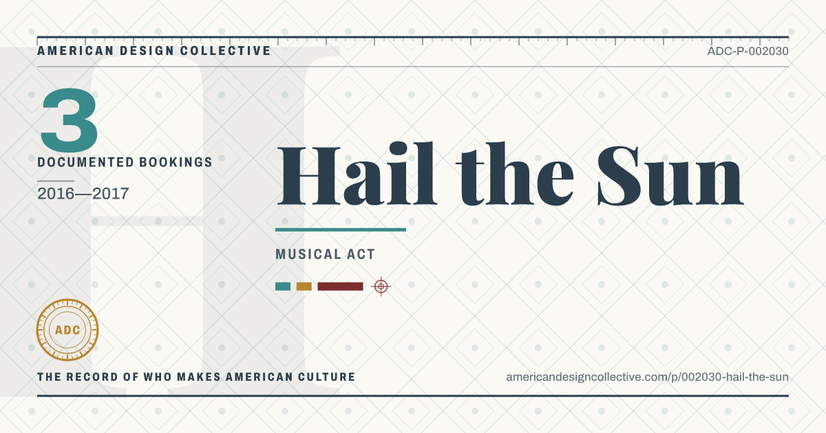 Registry card for Hail the Sun: the ADC seal, Hail the Sun, and how much is on record.