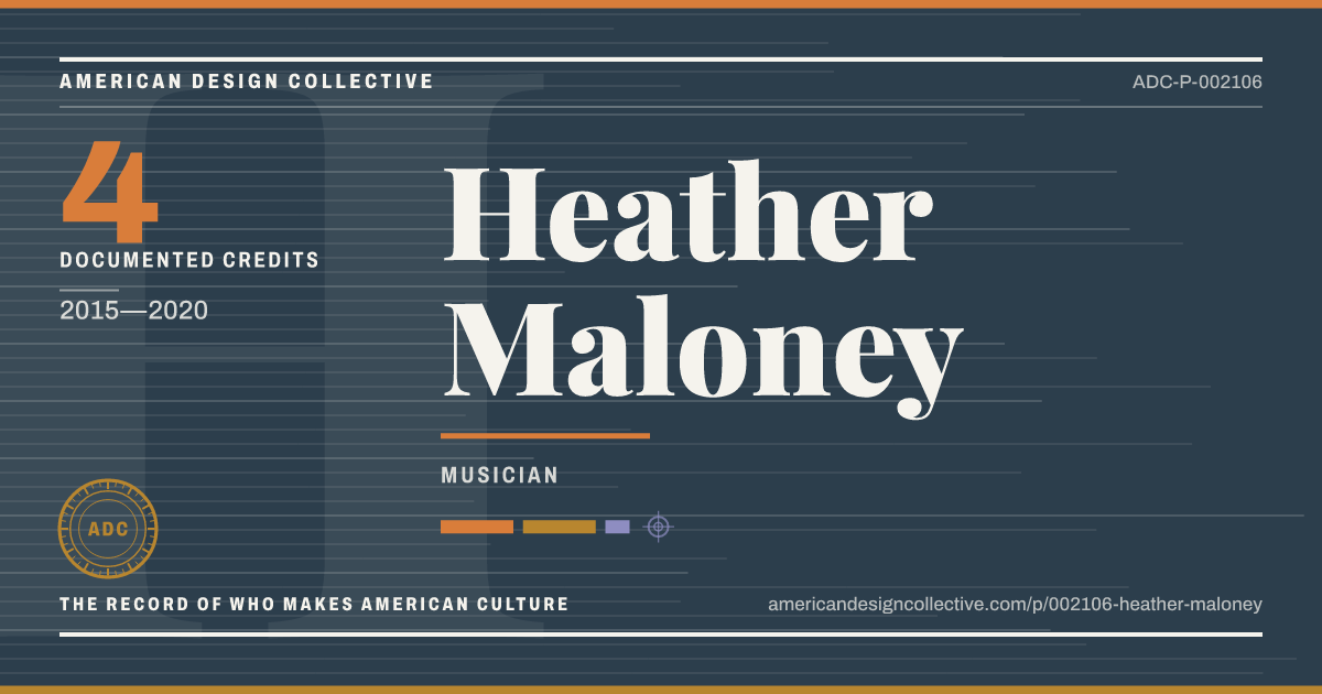 Registry card for Heather Maloney: the ADC seal, Heather Maloney, and how much is on record.