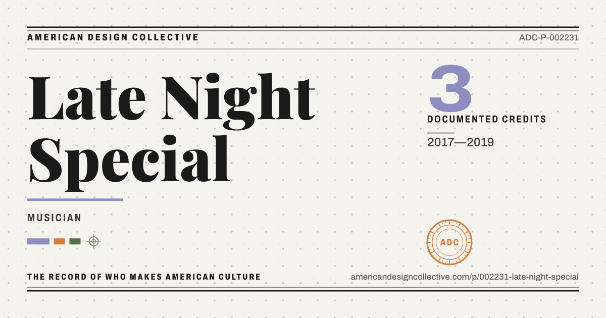 Registry card for Late Night Special: the ADC seal, Late Night Special, and how much is on record.