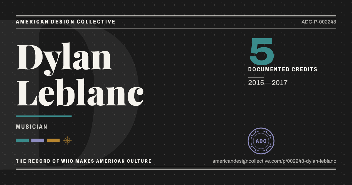 Registry card for Dylan Leblanc: the ADC seal, Dylan Leblanc, and how much is on record.