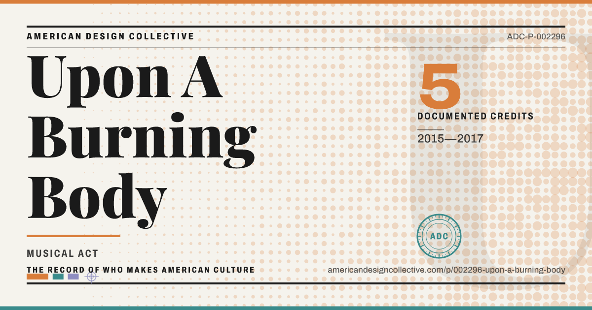 Registry card for Upon A Burning Body: the ADC seal, Upon A Burning Body, and how much is on record.