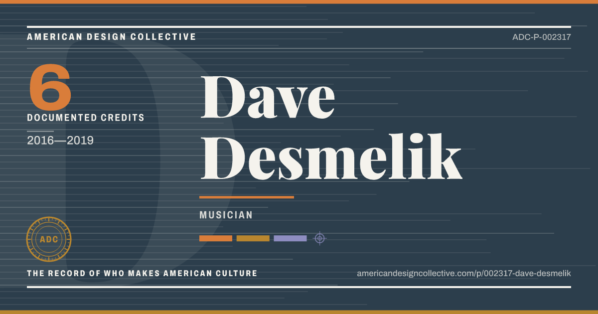 Registry card for Dave Desmelik: the ADC seal, Dave Desmelik, and how much is on record.