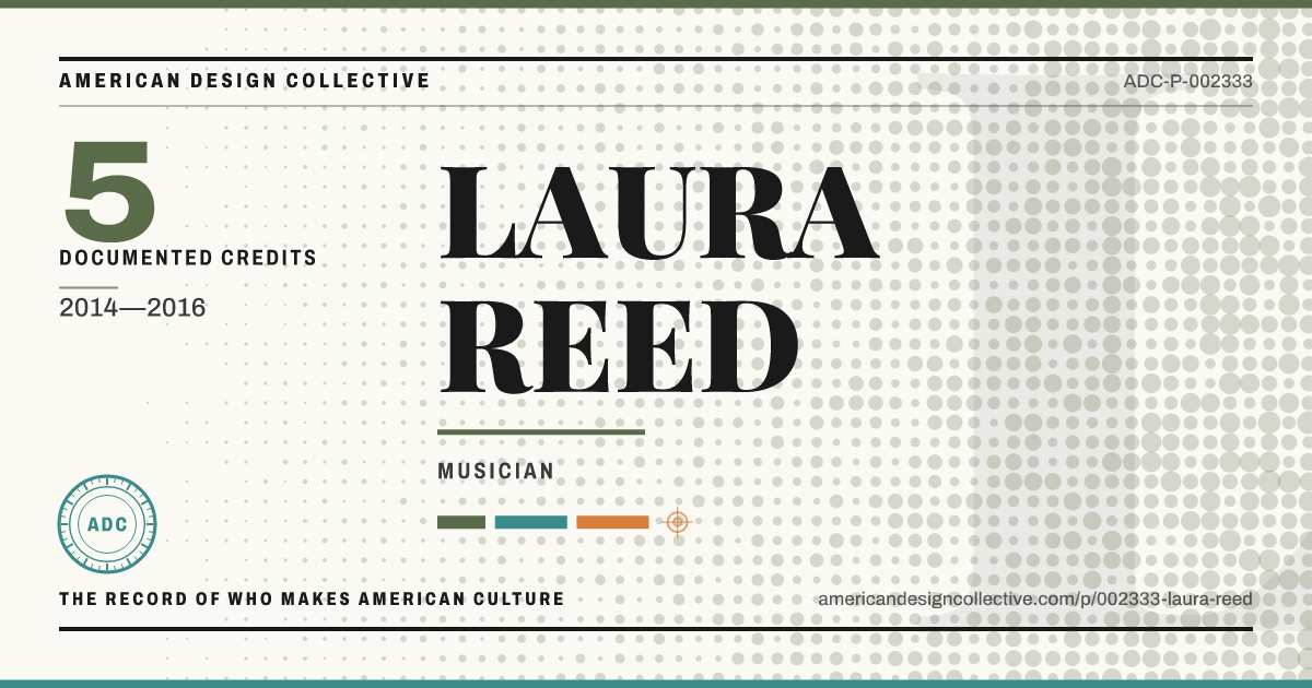 Registry card for LAURA REED: the ADC seal, LAURA REED, and how much is on record.