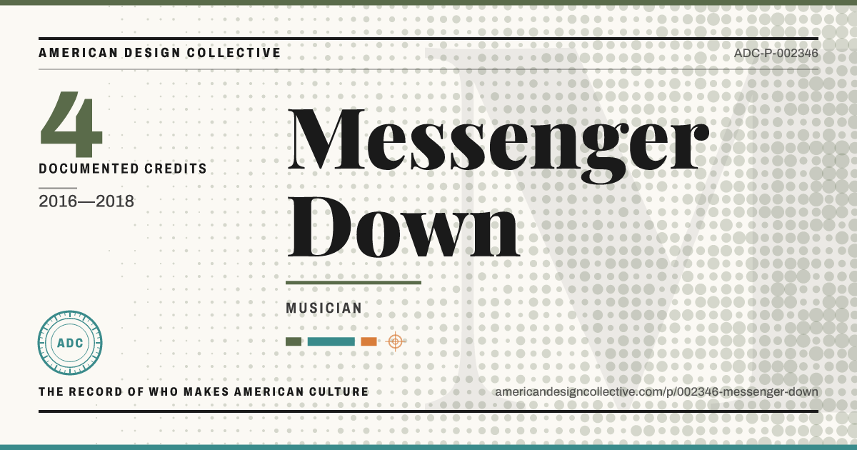 Registry card for Messenger Down: the ADC seal, Messenger Down, and how much is on record.