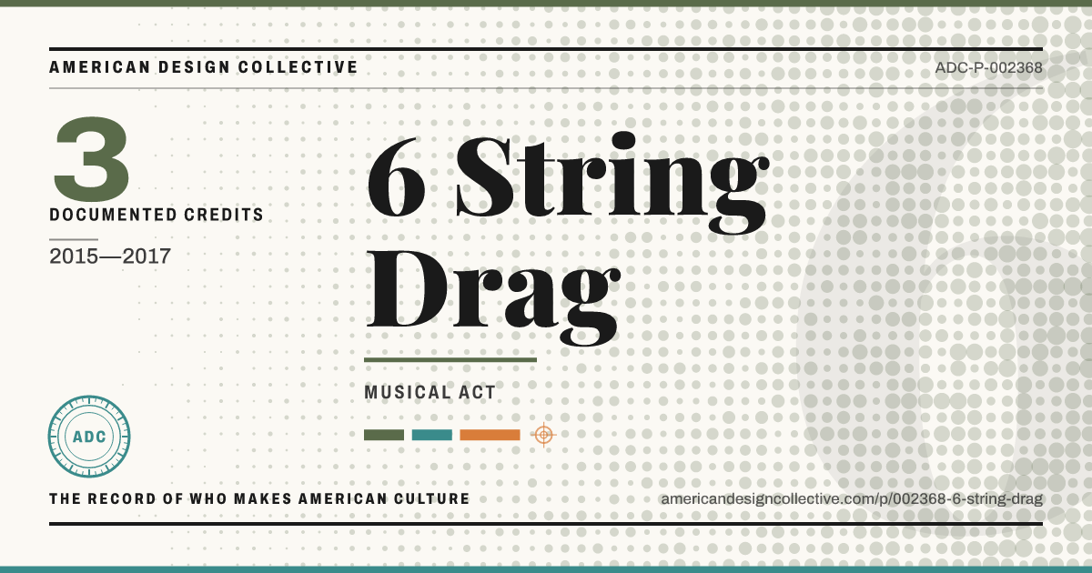Registry card for 6 String Drag: the ADC seal, 6 String Drag, and how much is on record.