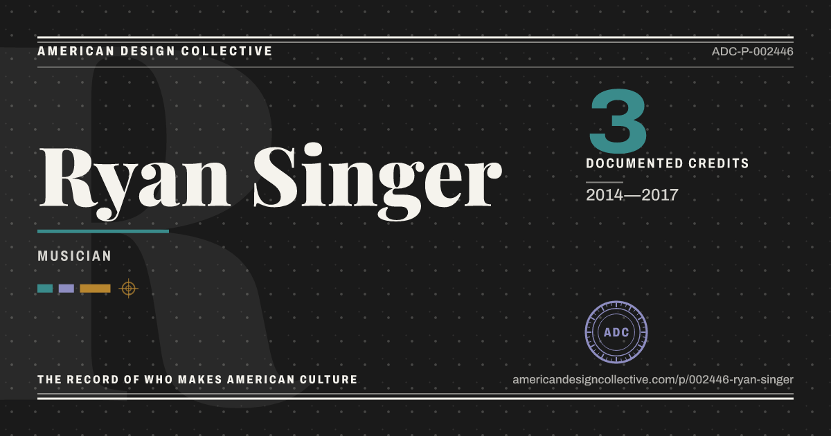 Registry card for Ryan Singer: the ADC seal, Ryan Singer, and how much is on record.