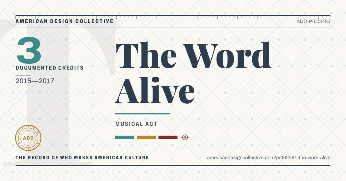 Registry card for The Word Alive: the ADC seal, The Word Alive, and how much is on record.