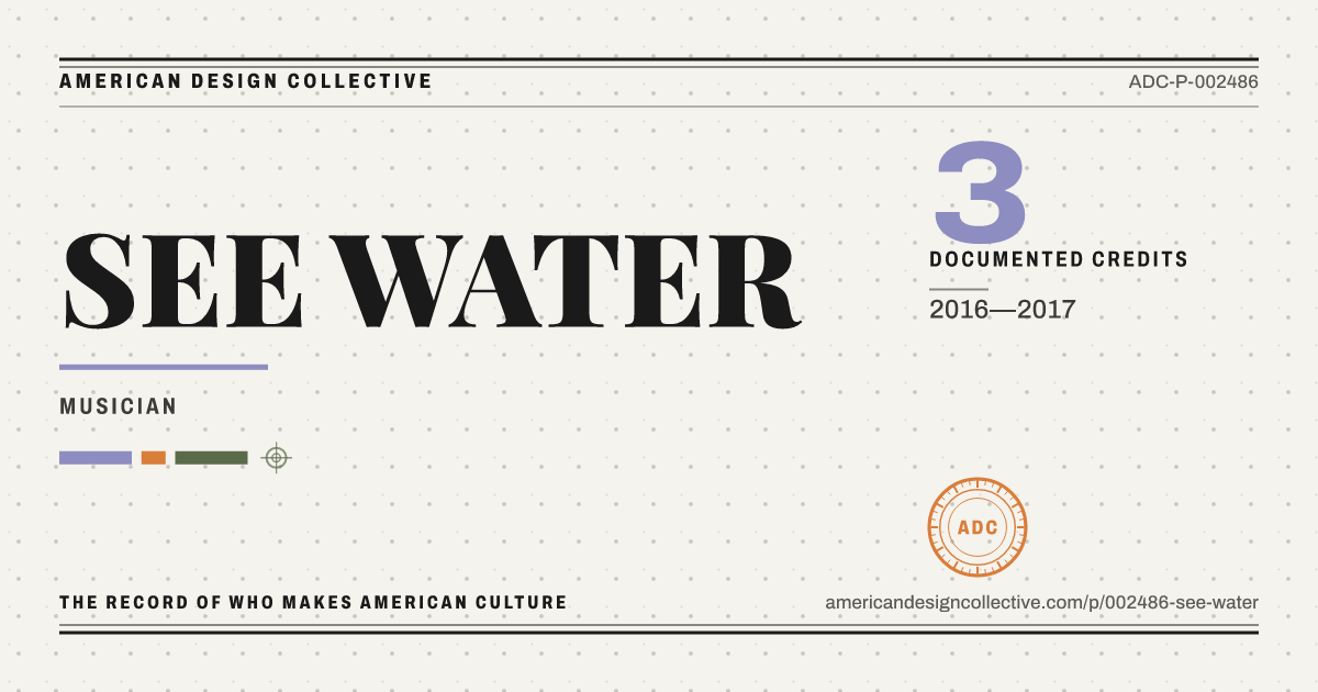 Registry card for SEE WATER: the ADC seal, SEE WATER, and how much is on record.