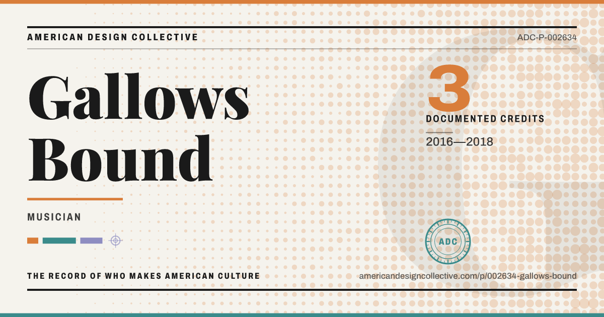 Registry card for Gallows Bound: the ADC seal, Gallows Bound, and how much is on record.