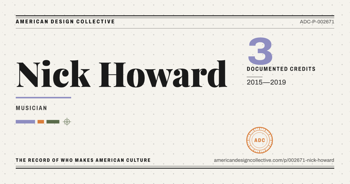 Registry card for Nick Howard: the ADC seal, Nick Howard, and how much is on record.