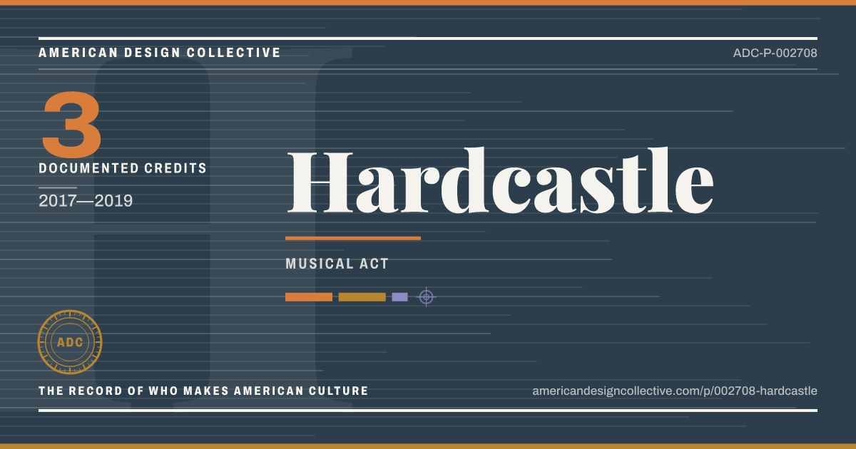 Registry card for Hardcastle: the ADC seal, Hardcastle, and how much is on record.