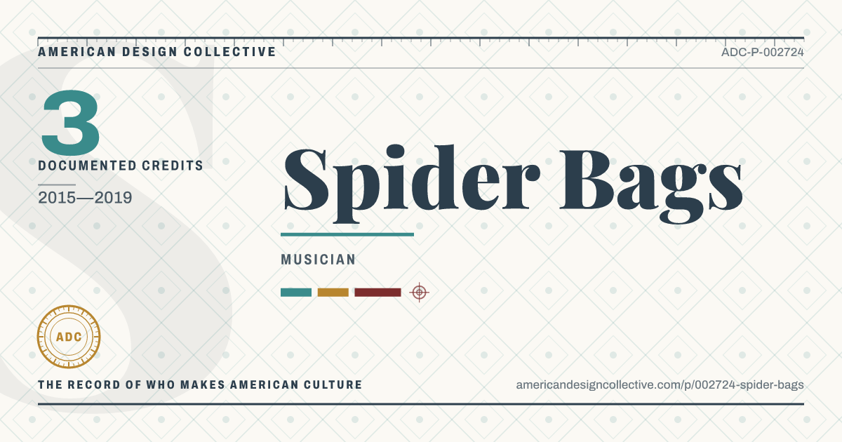 Registry card for Spider Bags: the ADC seal, Spider Bags, and how much is on record.