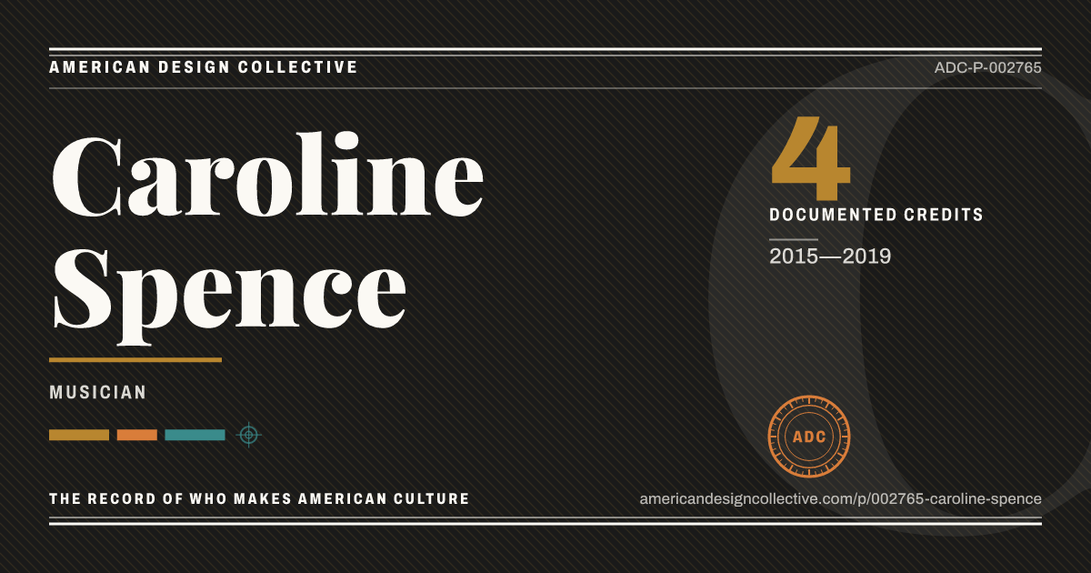 Registry card for Caroline Spence: the ADC seal, Caroline Spence, and how much is on record.