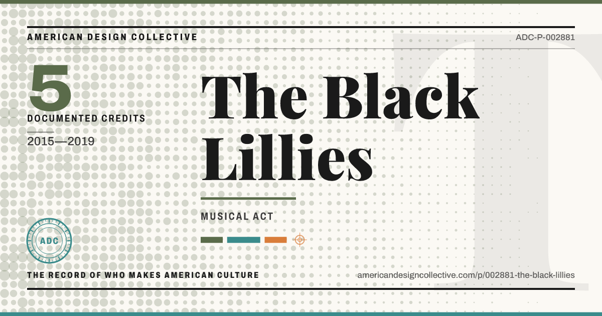 Registry card for The Black Lillies: the ADC seal, The Black Lillies, and how much is on record.