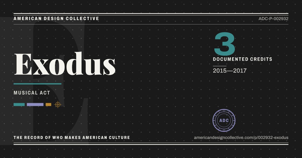Registry card for Exodus: the ADC seal, Exodus, and how much is on record.