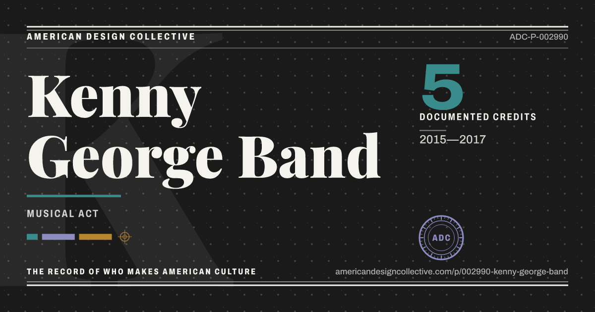 Registry card for Kenny George Band: the ADC seal, Kenny George Band, and how much is on record.
