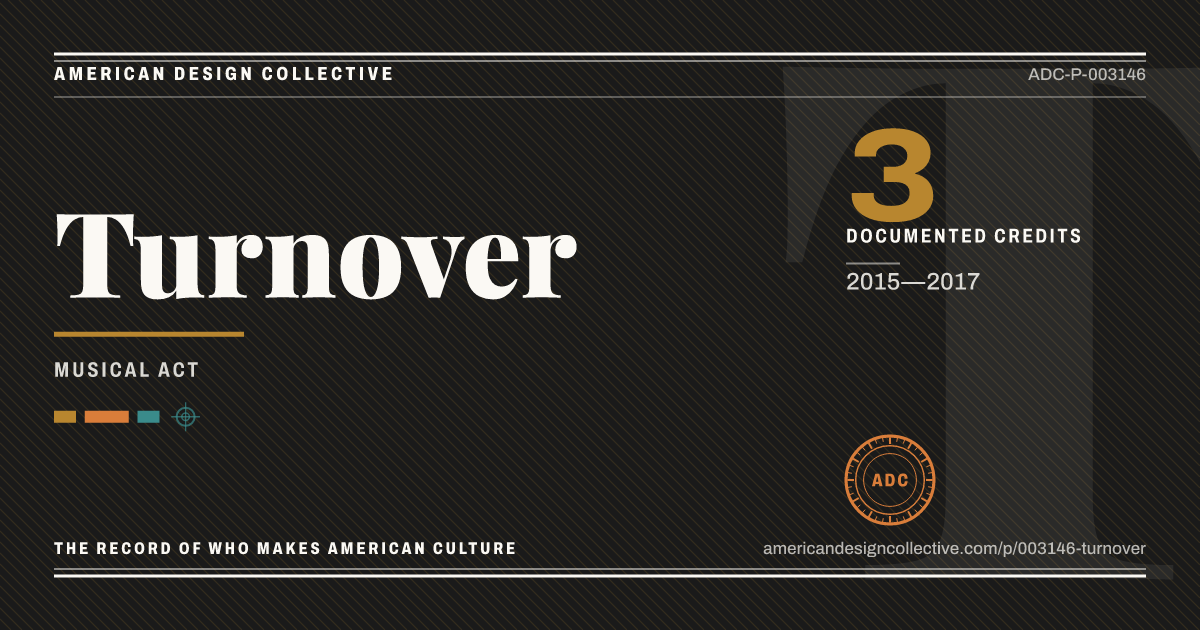 Registry card for Turnover: the ADC seal, Turnover, and how much is on record.