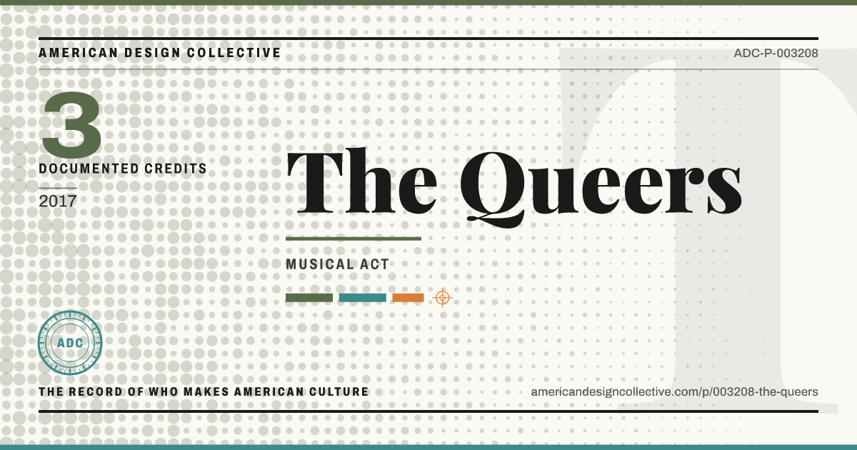 Registry card for The Queers: the ADC seal, The Queers, and how much is on record.