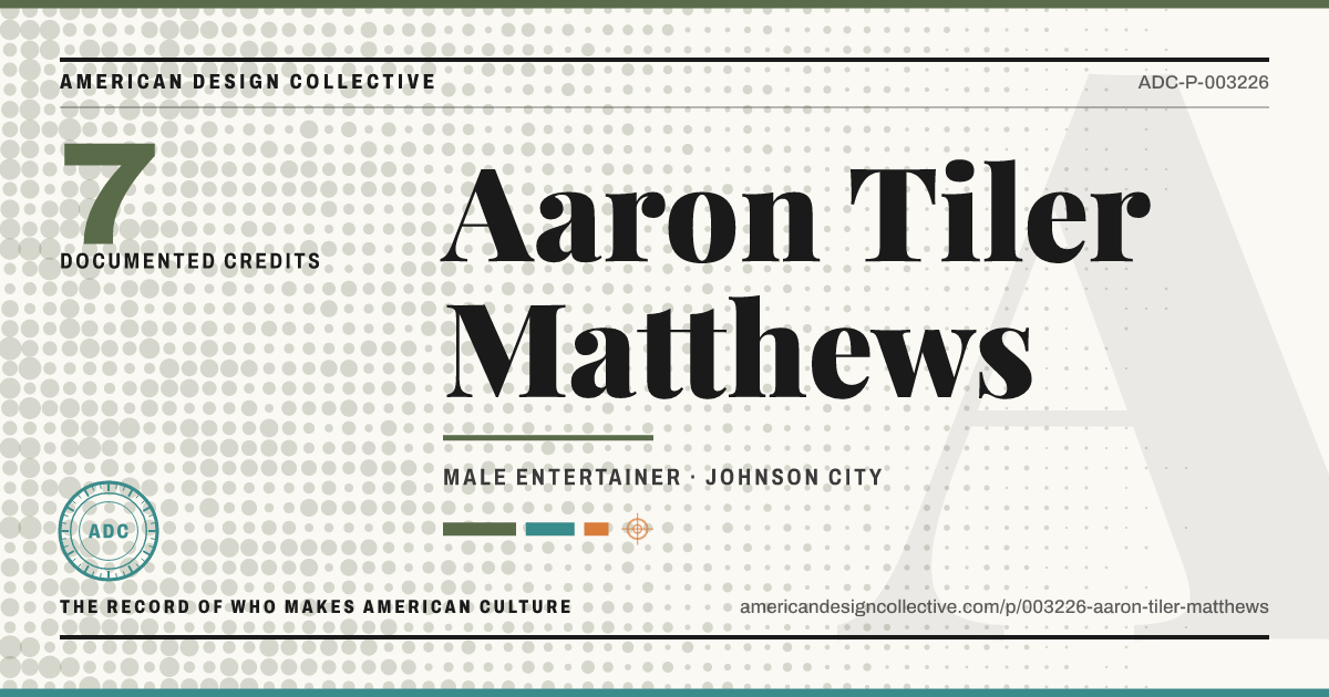Registry card for Aaron Tiler Matthews: the ADC seal, Aaron Tiler Matthews, and how much is on record.