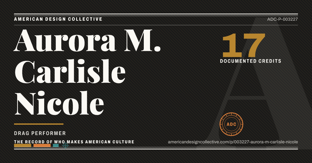 Registry card for Aurora M. Carlisle Nicole: the ADC seal, Aurora M. Carlisle Nicole, and how much is on record.