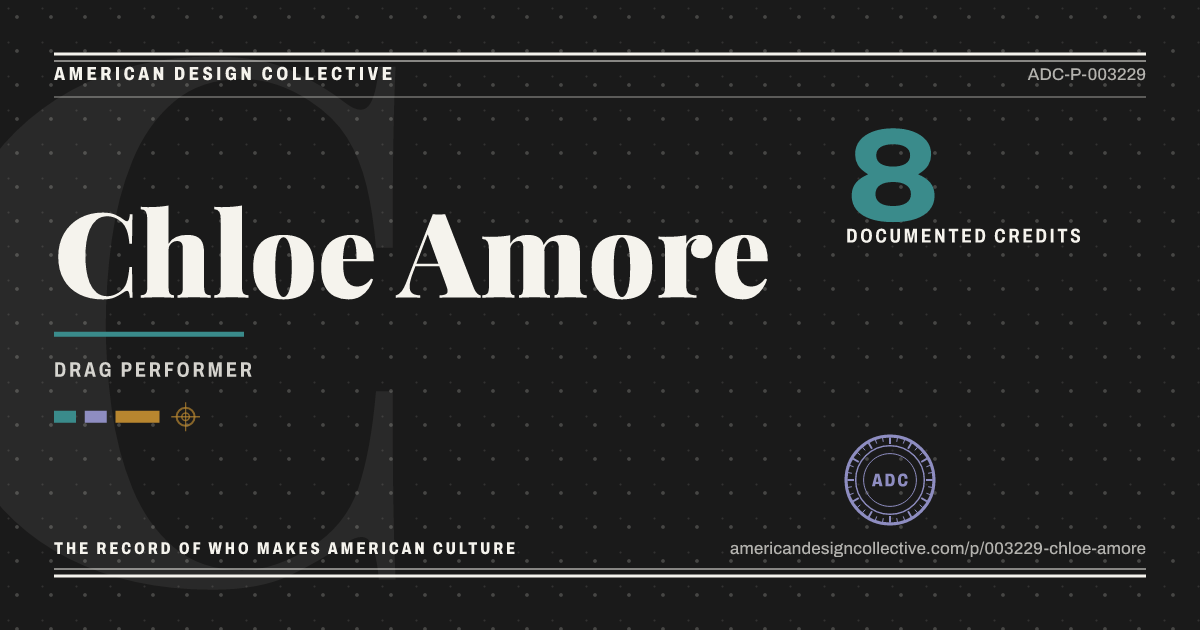Registry card for Chloe Amore: the ADC seal, Chloe Amore, and how much is on record.