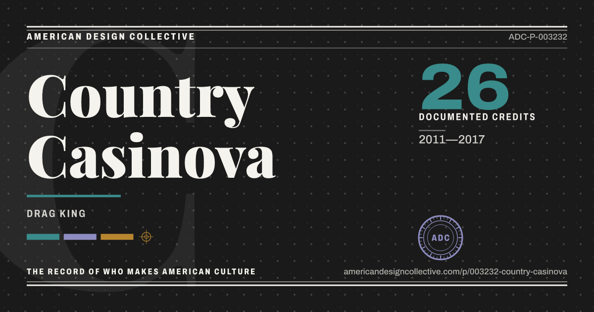 Registry card for Country Casinova: the ADC seal, Country Casinova, and how much is on record.