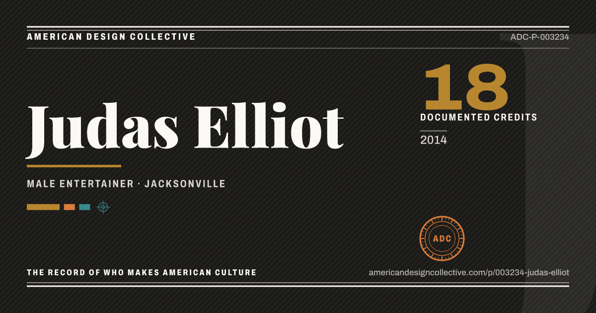 Registry card for Judas Elliot: the ADC seal, Judas Elliot, and how much is on record.