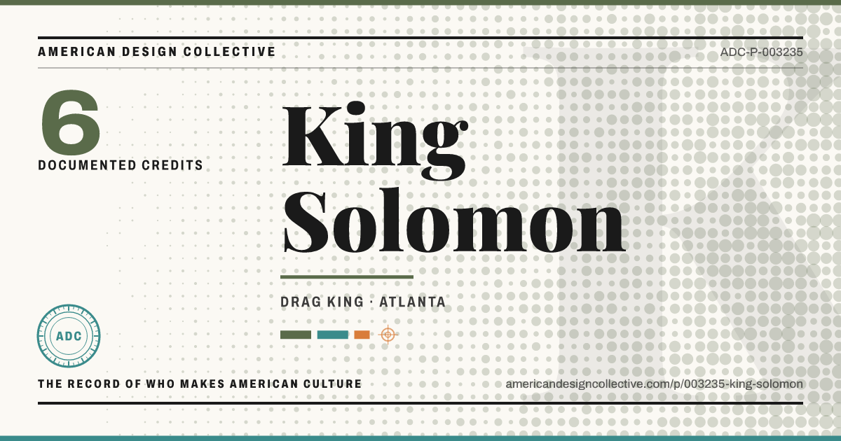 Registry card for King Solomon: the ADC seal, King Solomon, and how much is on record.