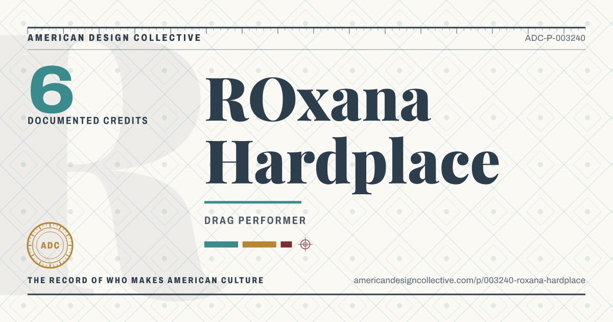 Registry card for ROxana Hardplace: the ADC seal, ROxana Hardplace, and how much is on record.