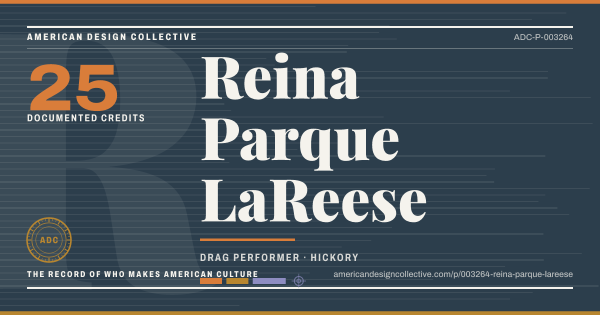 Registry card for Reina Parque LaReese: the ADC seal, Reina Parque LaReese, and how much is on record.