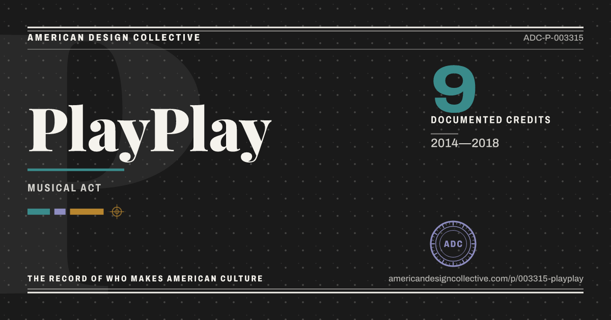 Registry card for PlayPlay: the ADC seal, PlayPlay, and how much is on record.