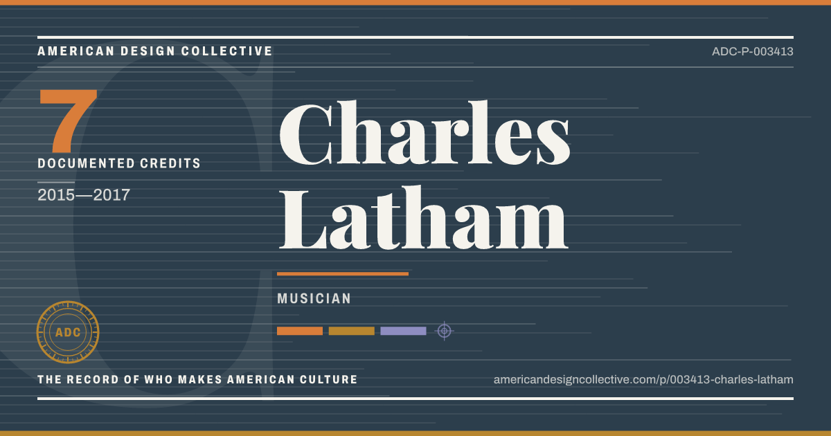 Registry card for Charles Latham: the ADC seal, Charles Latham, and how much is on record.