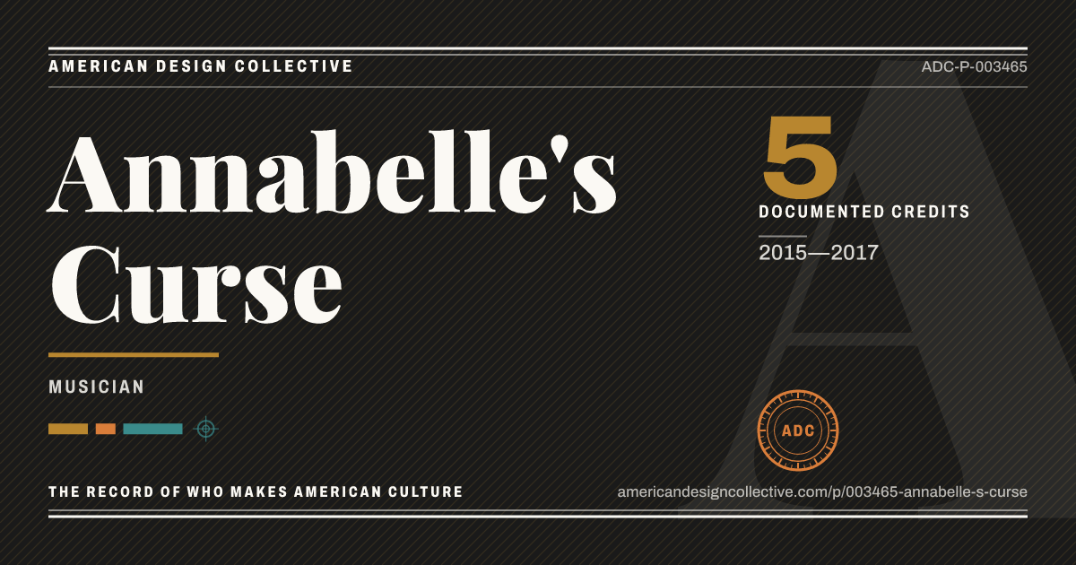 Registry card for Annabelle's Curse: the ADC seal, Annabelle's Curse, and how much is on record.