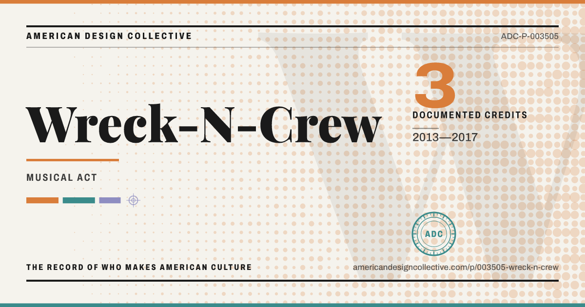 Registry card for Wreck-N-Crew: the ADC seal, Wreck-N-Crew, and how much is on record.
