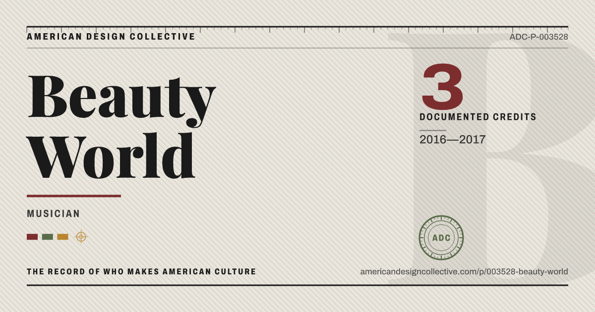 Registry card for Beauty World: the ADC seal, Beauty World, and how much is on record.