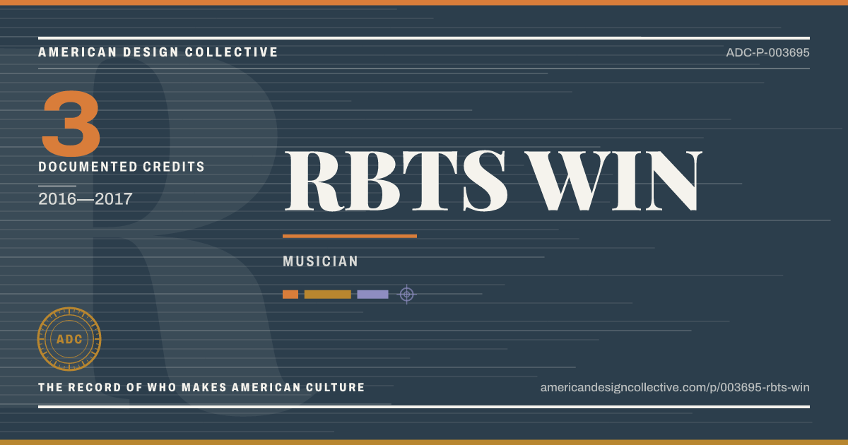 Registry card for RBTS WIN: the ADC seal, RBTS WIN, and how much is on record.