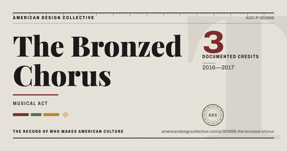 Registry card for The Bronzed Chorus: the ADC seal, The Bronzed Chorus, and how much is on record.