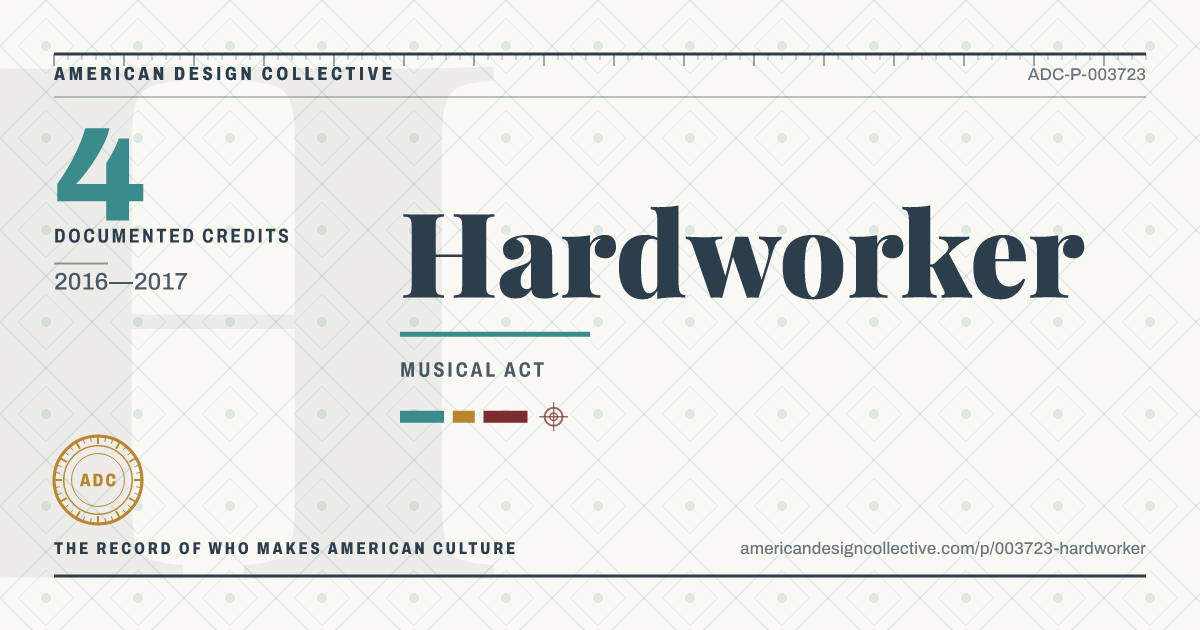 Registry card for Hardworker: the ADC seal, Hardworker, and how much is on record.