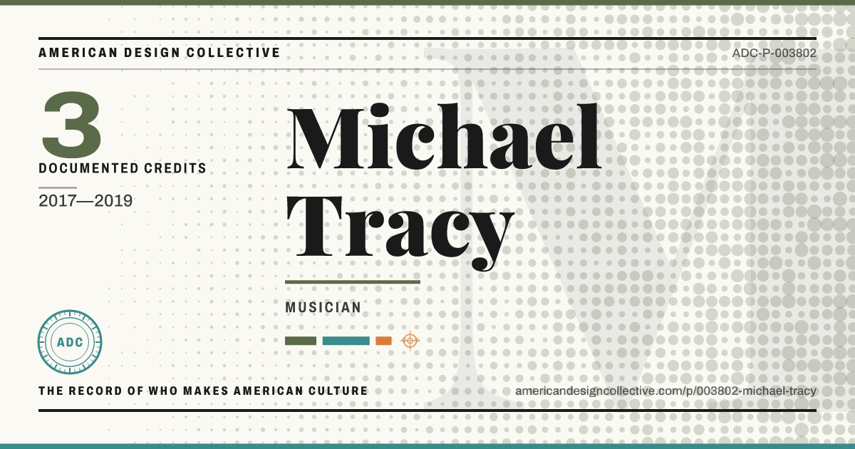 Registry card for Michael Tracy: the ADC seal, Michael Tracy, and how much is on record.