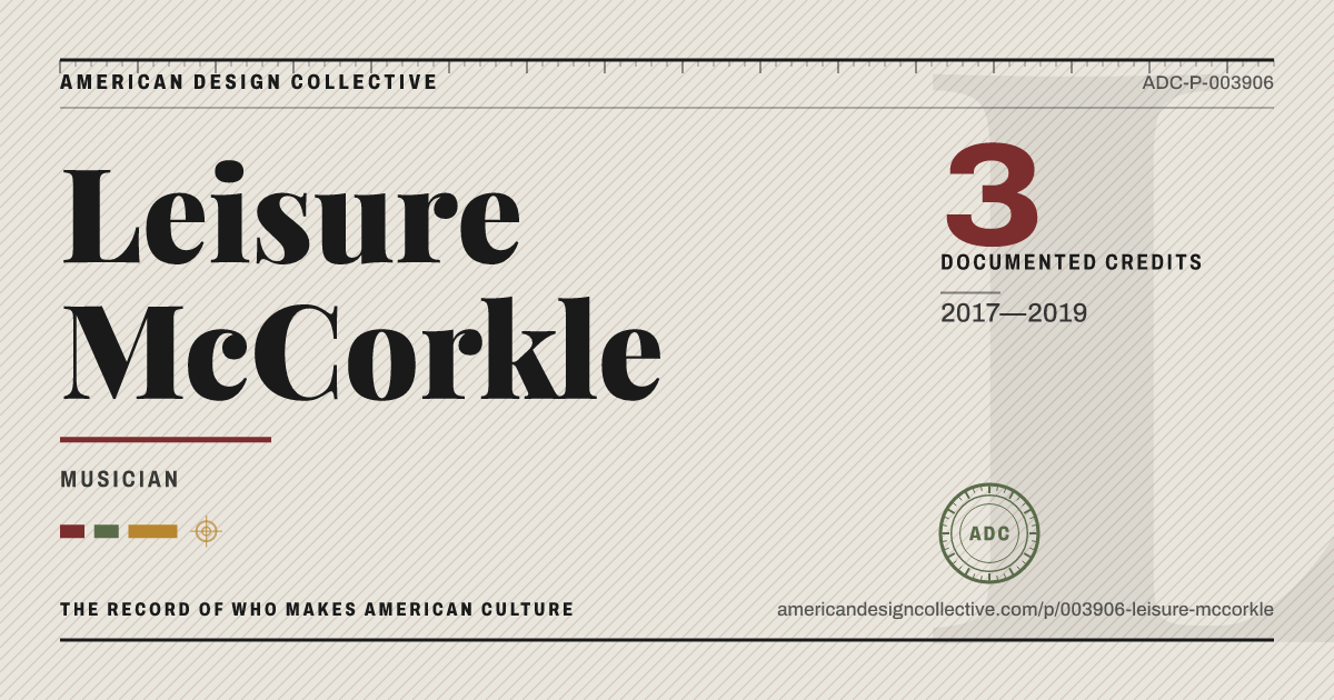 Registry card for Leisure McCorkle: the ADC seal, Leisure McCorkle, and how much is on record.