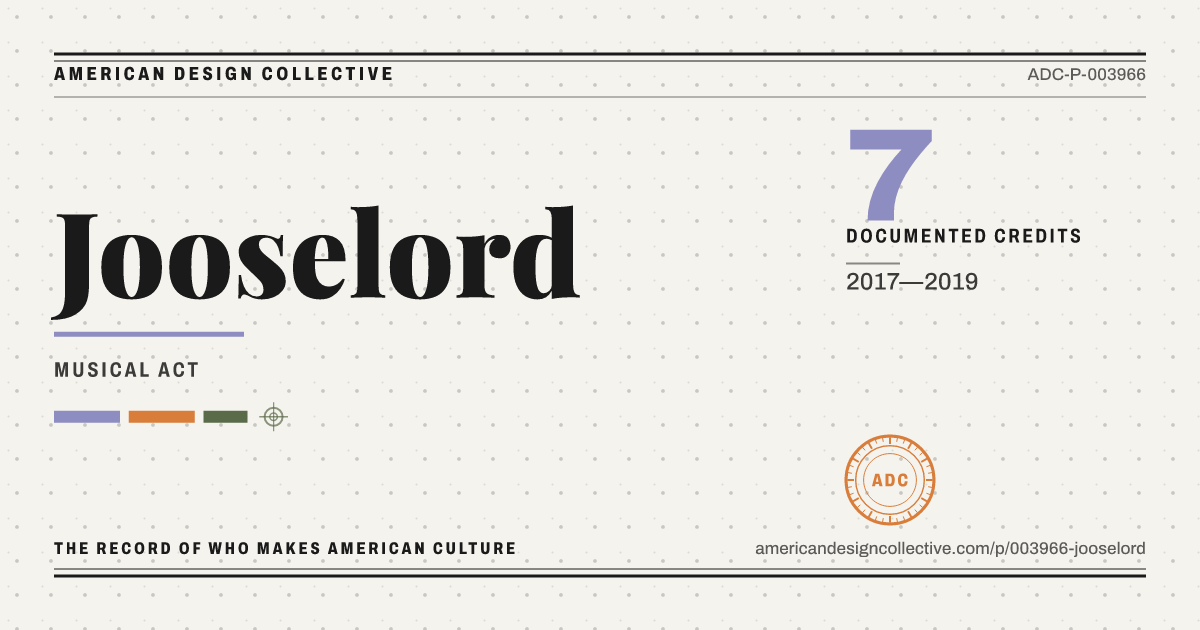 Registry card for Jooselord: the ADC seal, Jooselord, and how much is on record.