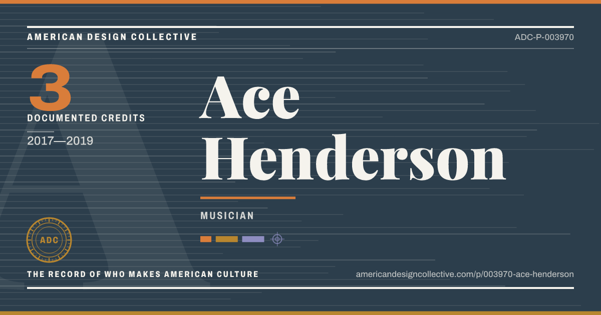 Registry card for Ace Henderson: the ADC seal, Ace Henderson, and how much is on record.