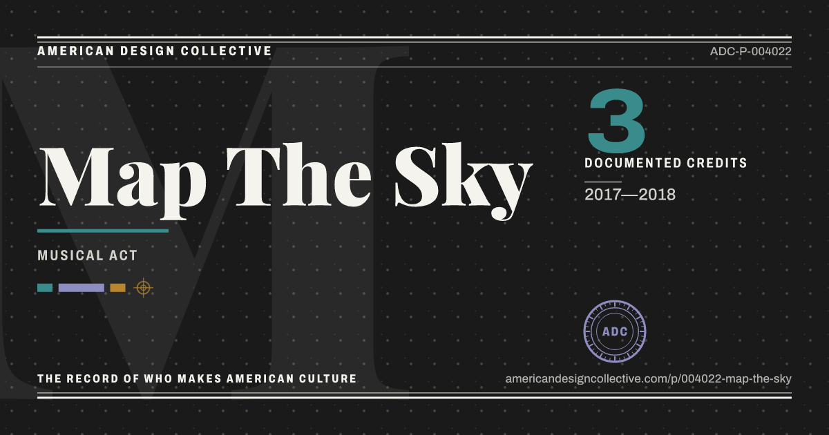 Registry card for Map The Sky: the ADC seal, Map The Sky, and how much is on record.
