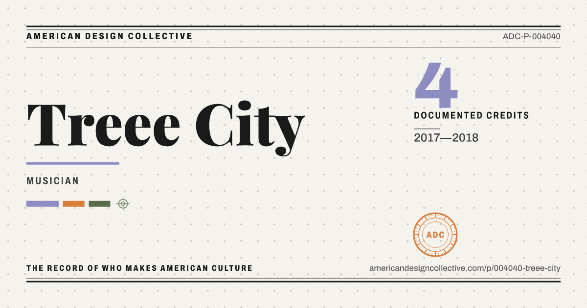 Registry card for Treee City: the ADC seal, Treee City, and how much is on record.