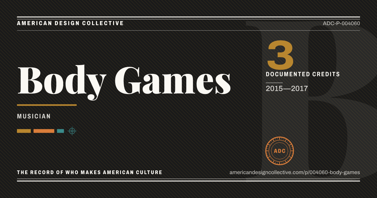 Registry card for Body Games: the ADC seal, Body Games, and how much is on record.
