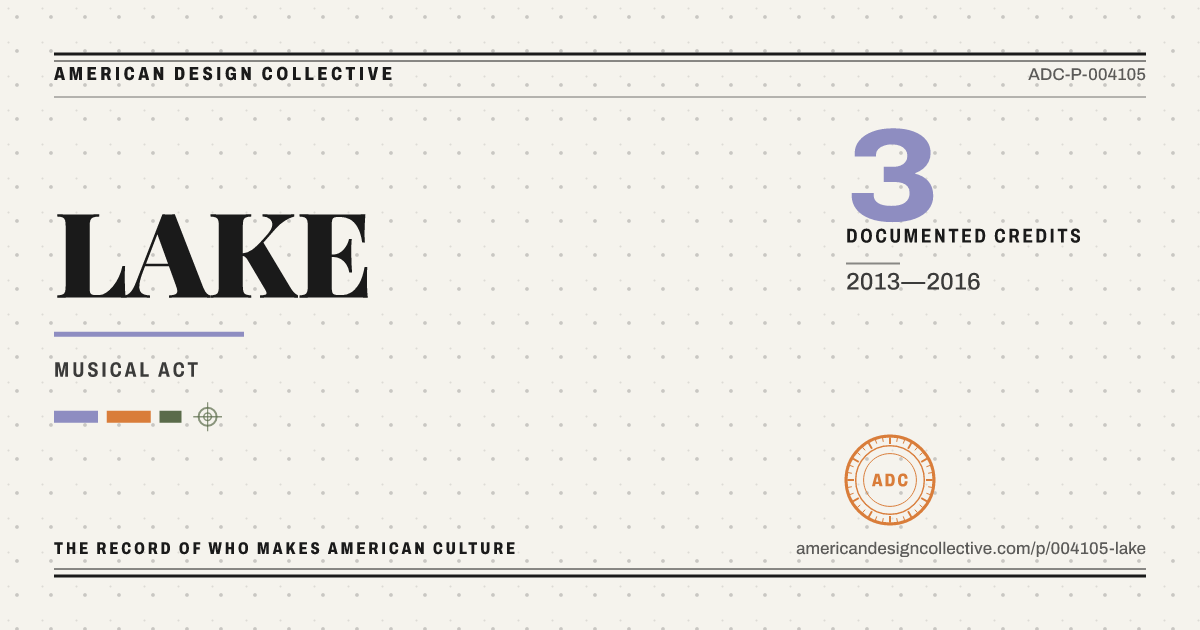 Registry card for LAKE: the ADC seal, LAKE, and how much is on record.