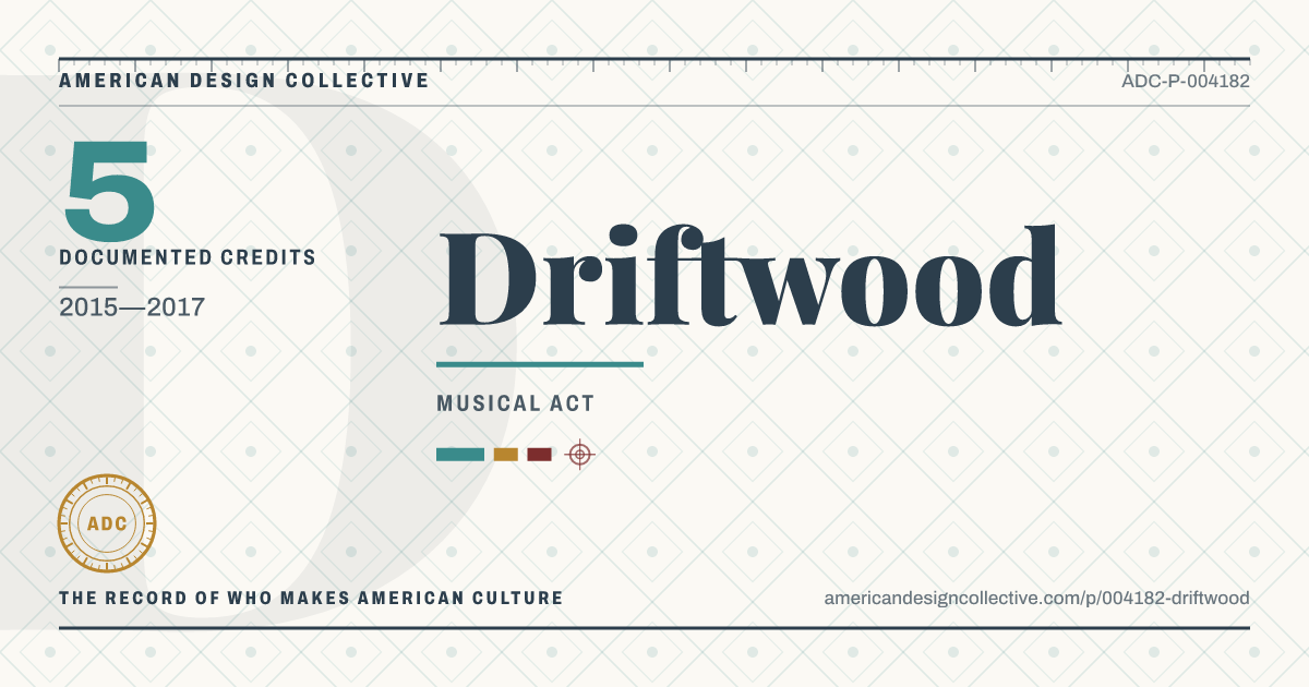 Registry card for Driftwood: the ADC seal, Driftwood, and how much is on record.