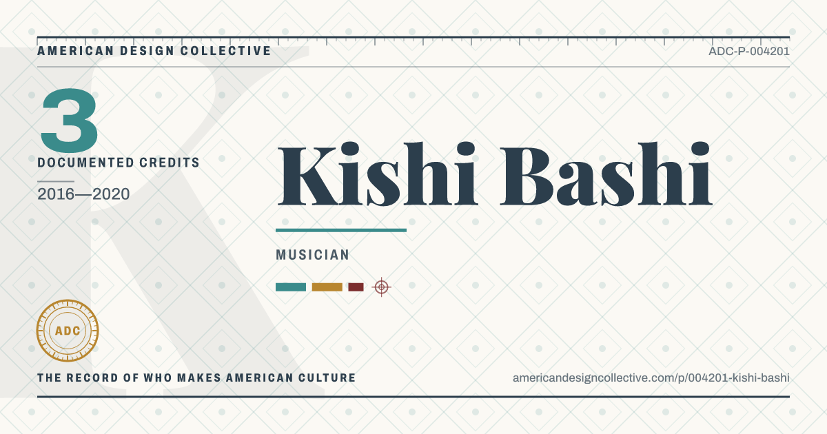 Registry card for Kishi Bashi: the ADC seal, Kishi Bashi, and how much is on record.