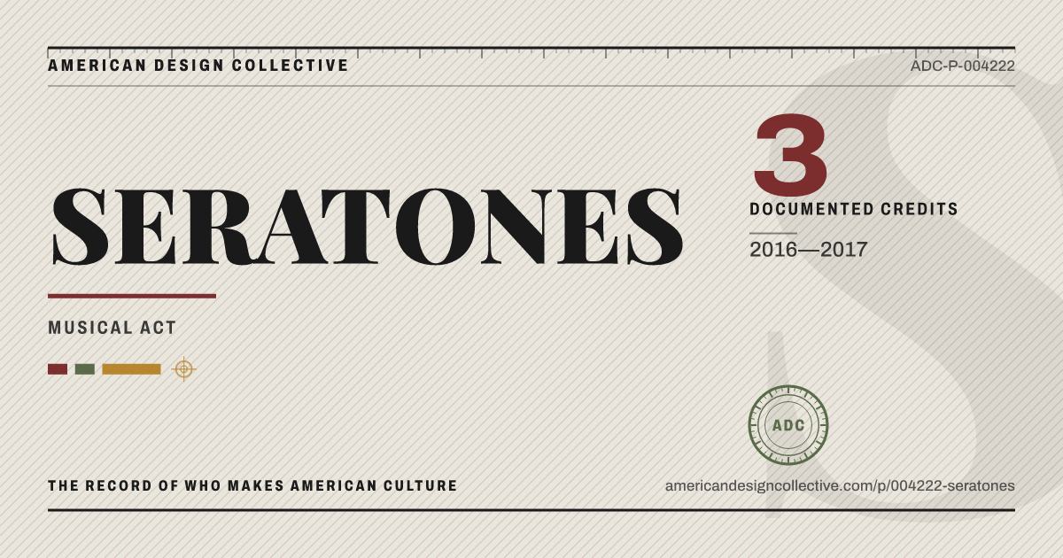 Registry card for SERATONES: the ADC seal, SERATONES, and how much is on record.